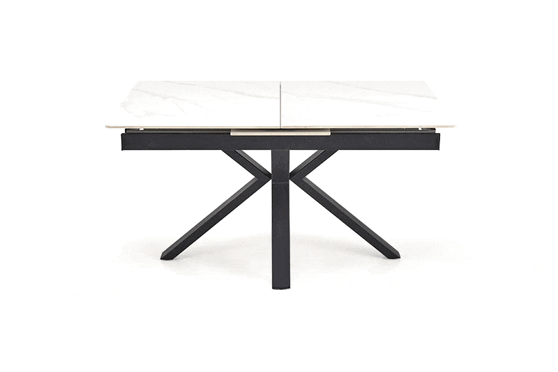 Galds Plats 140/85/76 cm balts marmors/melns - N1 Home