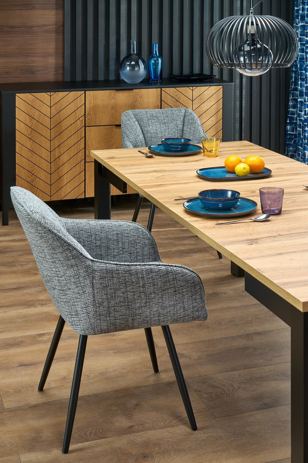 Galds Kubi 80/80/76 cm amatniecisks ozols/melns - N1 Home