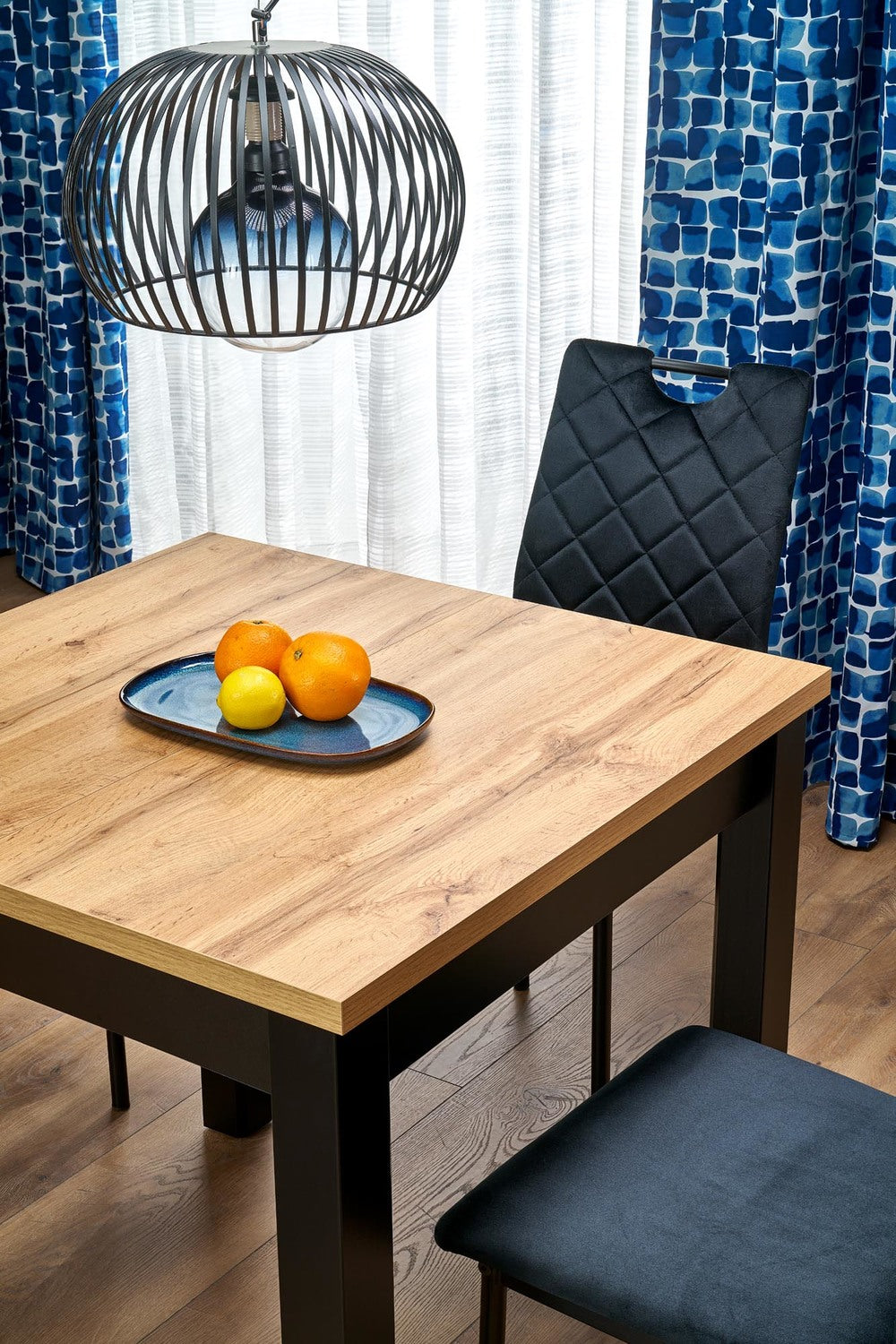 Galds Kubi 80/80/76 cm amatniecisks ozols/melns - N1 Home