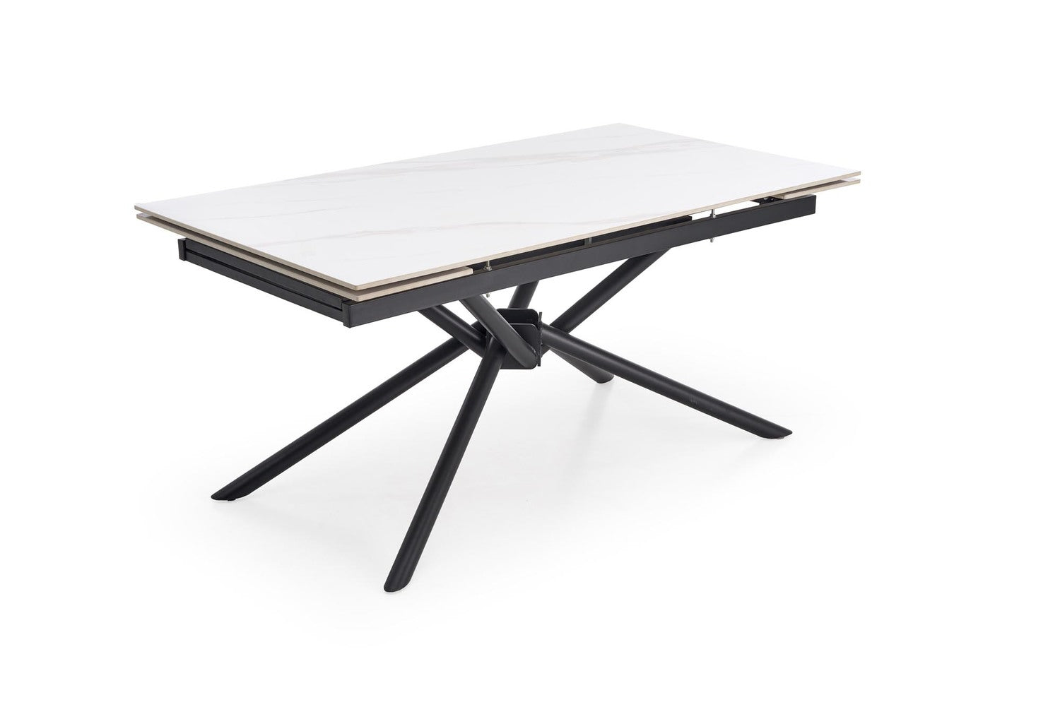 Galds Vitora 160/90/75 cm balts marmors/melns - N1 Home