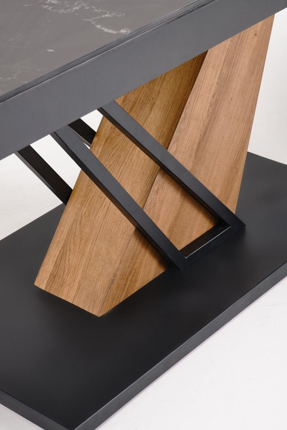 Galds Volans 160/90/67 cm melns marmors/ozols