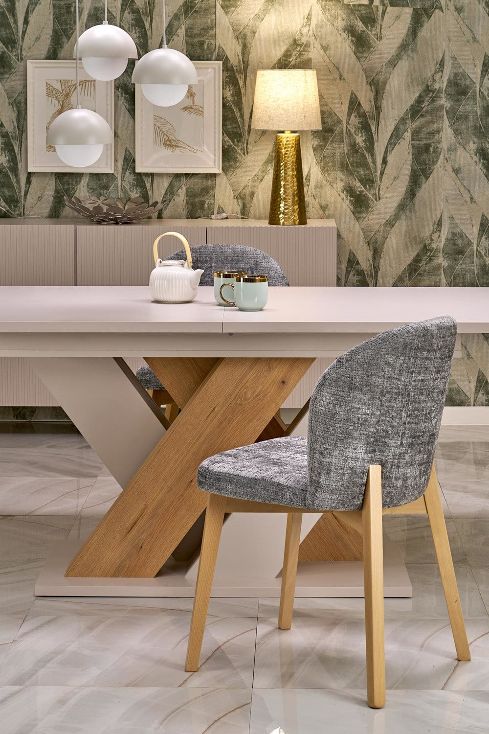 Krēsls Noria 86/48/56/50 cm ozols/pelēks - N1 Home