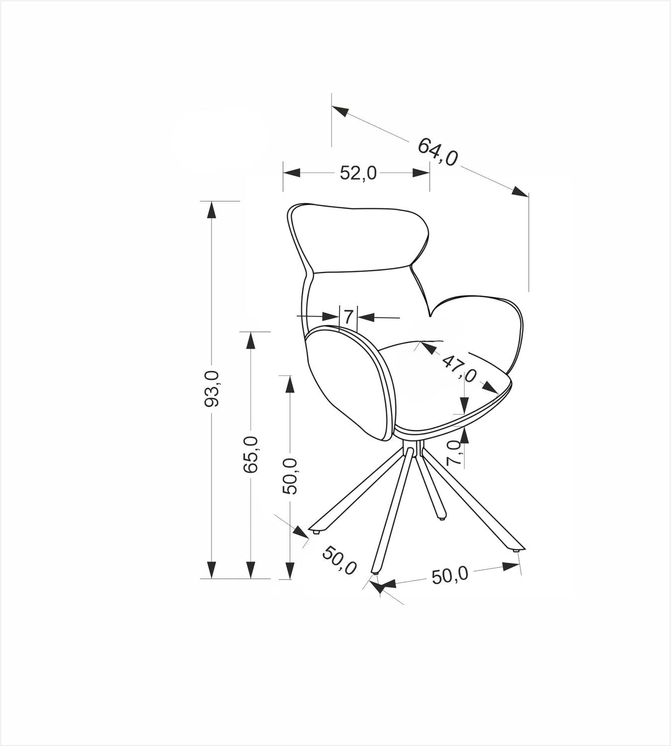 Krēsls Loko 63/64/93/50 cm tumši bēšš - N1 Home