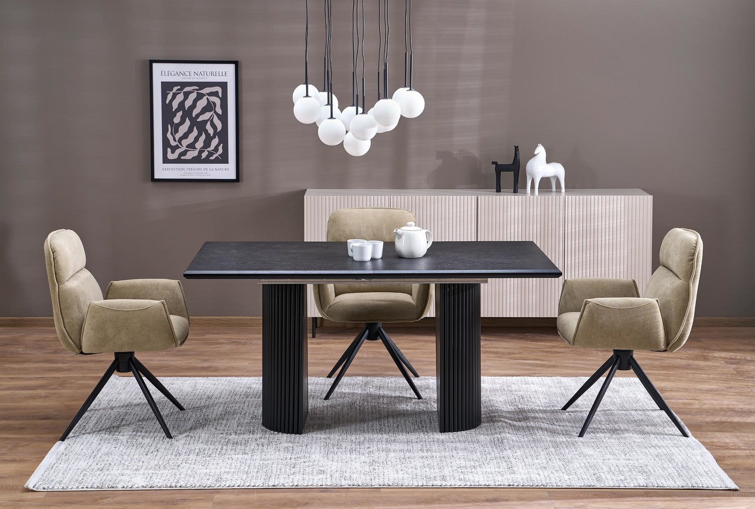 Krēsls Kohto 60/60/88/49 cm tumši bēšs - N1 Home