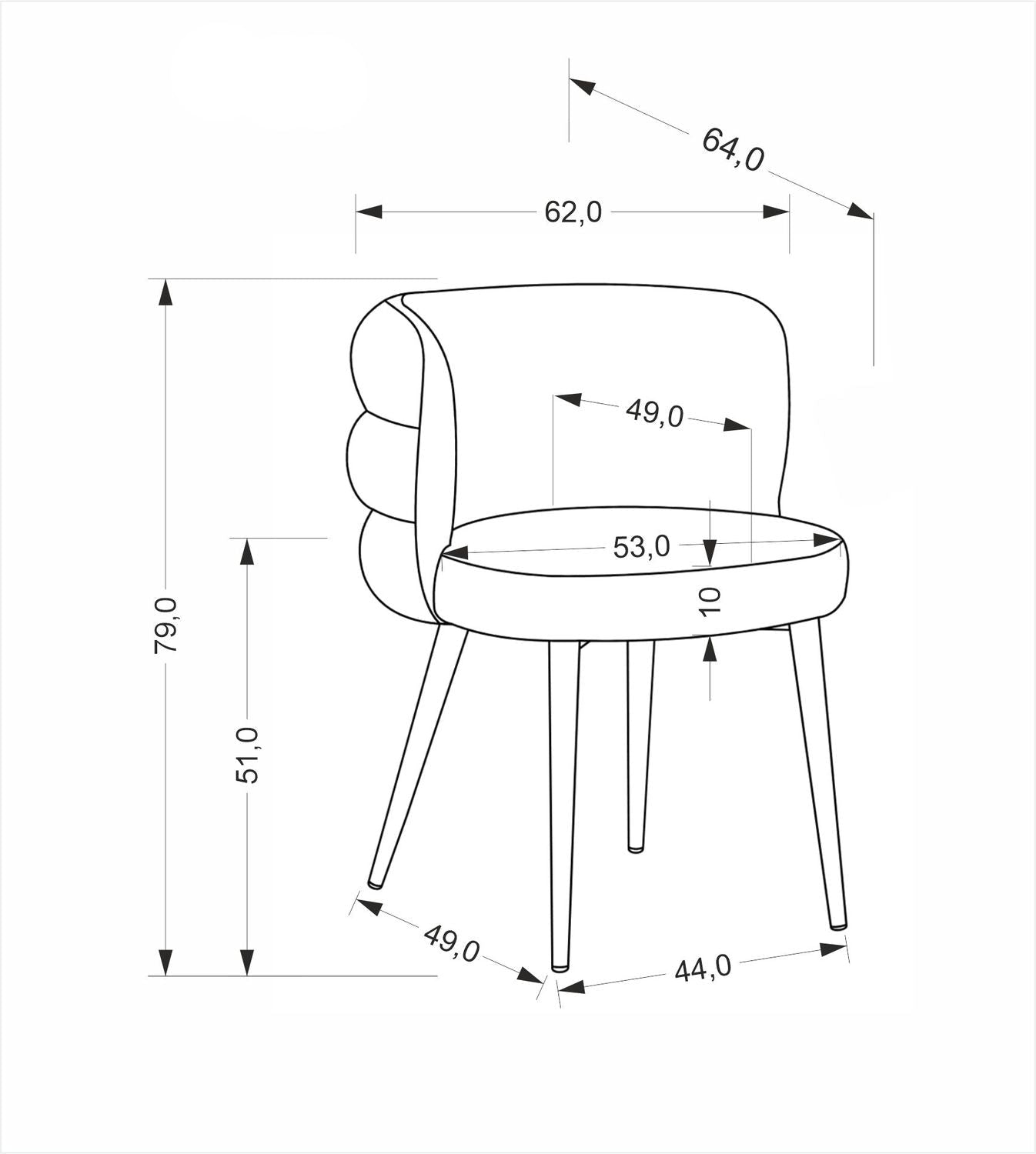 Krēsls Borif 62/64/79/51 cm pelēks - N1 Home