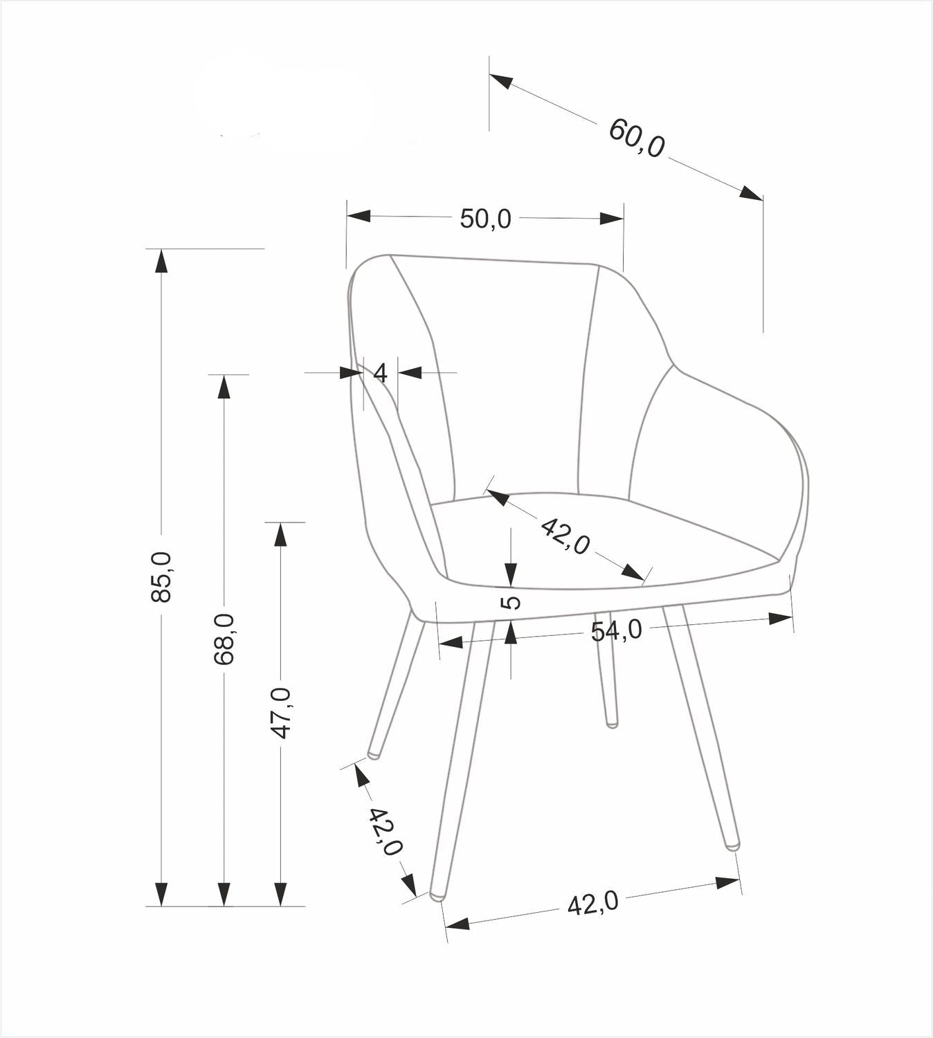 Krēsls Lotur 54/60/85/47 cm bēšs - N1 Home