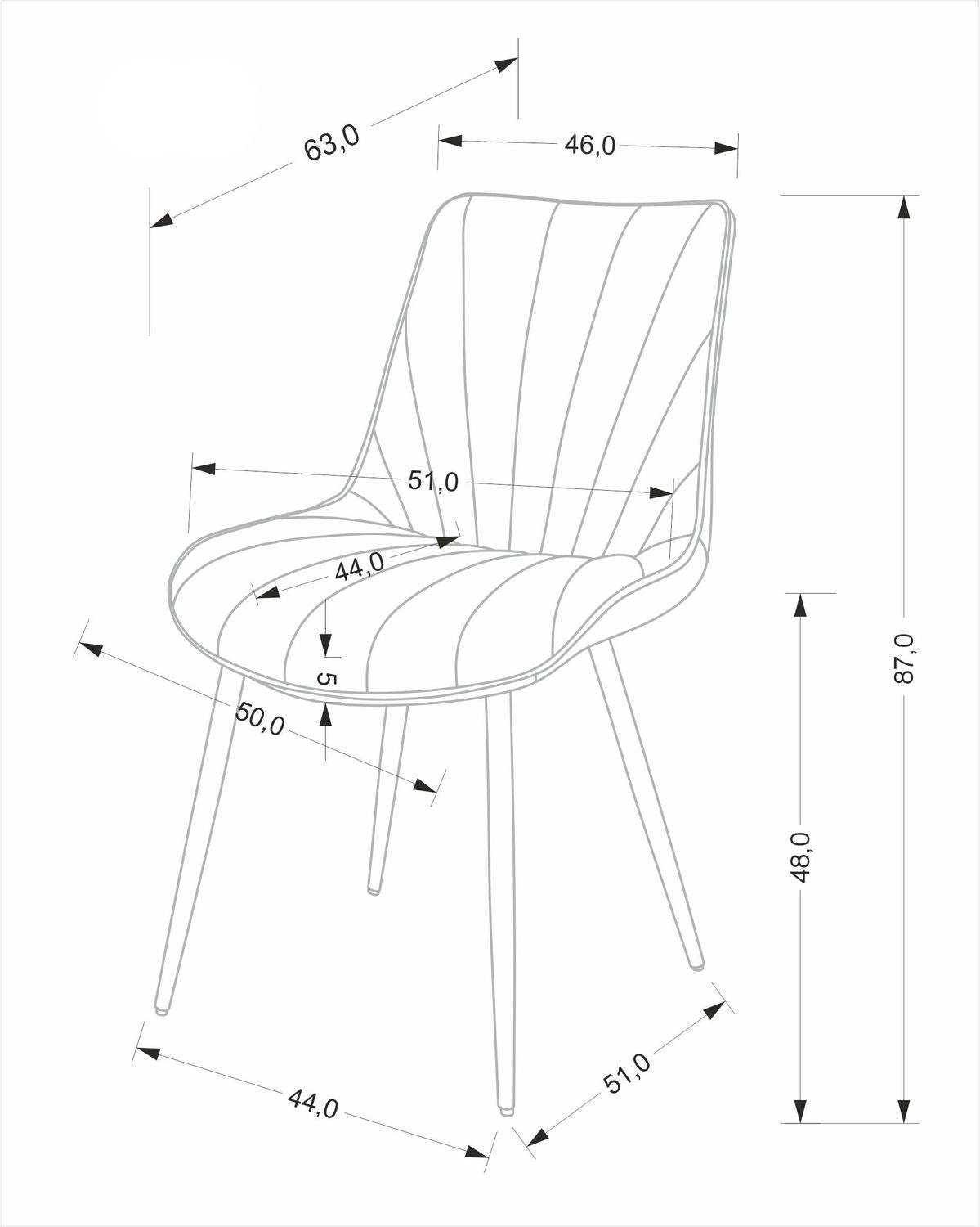 Krēsls Mariv 50/63//87/48 cm bēšs - N1 Home