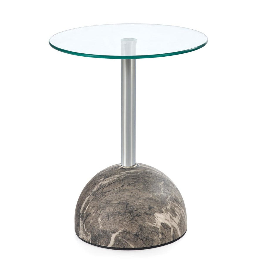 Kafijas galds Arisa 40/51 cm pelēks marmors/caurspīdīgs - N1 Home