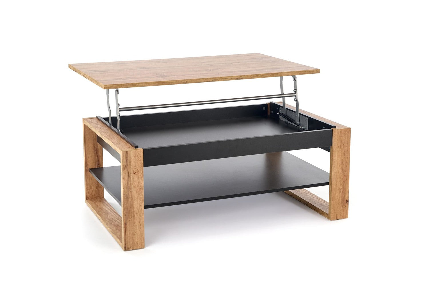 Kafijas galds Bets 114/65-92/50-72 cm amatnieku ozols/melns - N1 Home