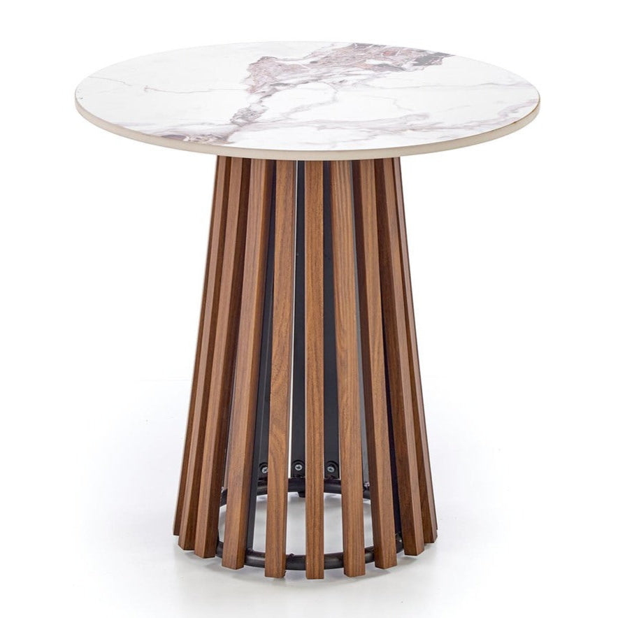 Kafijas galds Karin 50/51;  80/46 cm valrieksts/bēšs marmors - N1 Home