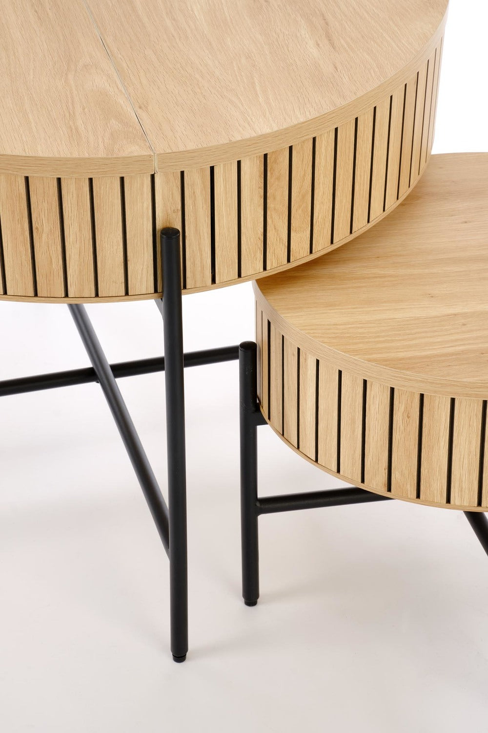 Kafijas galds Dans (2) 67/50 cm un 40/36 cm dabīgs/melns - N1 Home