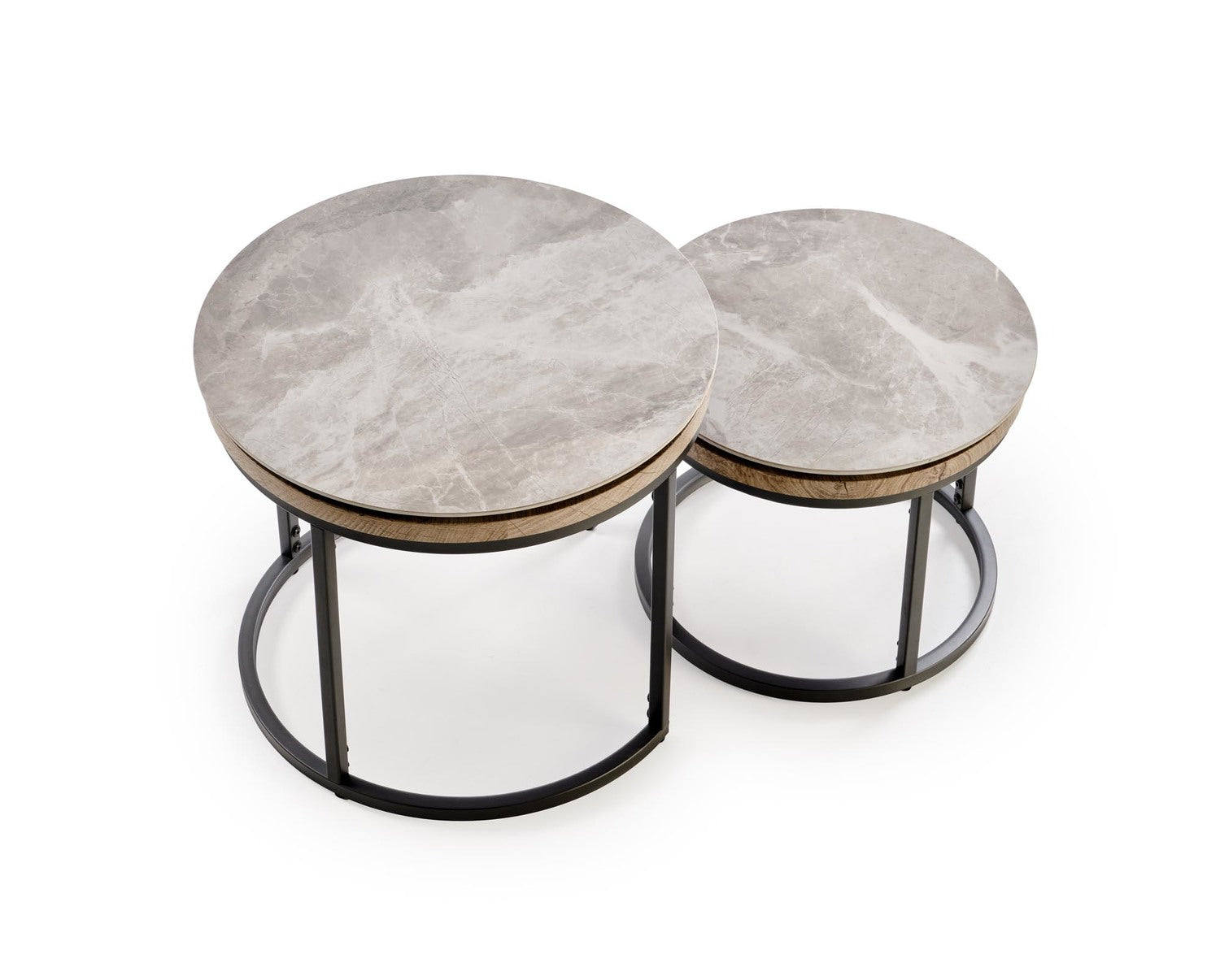 Kafijas galds (2) Itas 54/48 cm un 44/38 cm oša marmors/grafīts - N1 Home