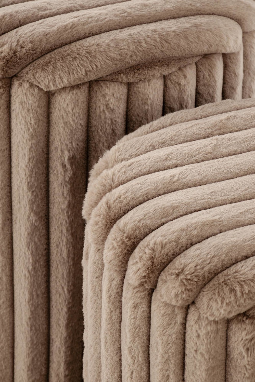 Pufs Fids (2) 36/44 un 31/38 cm kapučīno/zelts - N1 Home