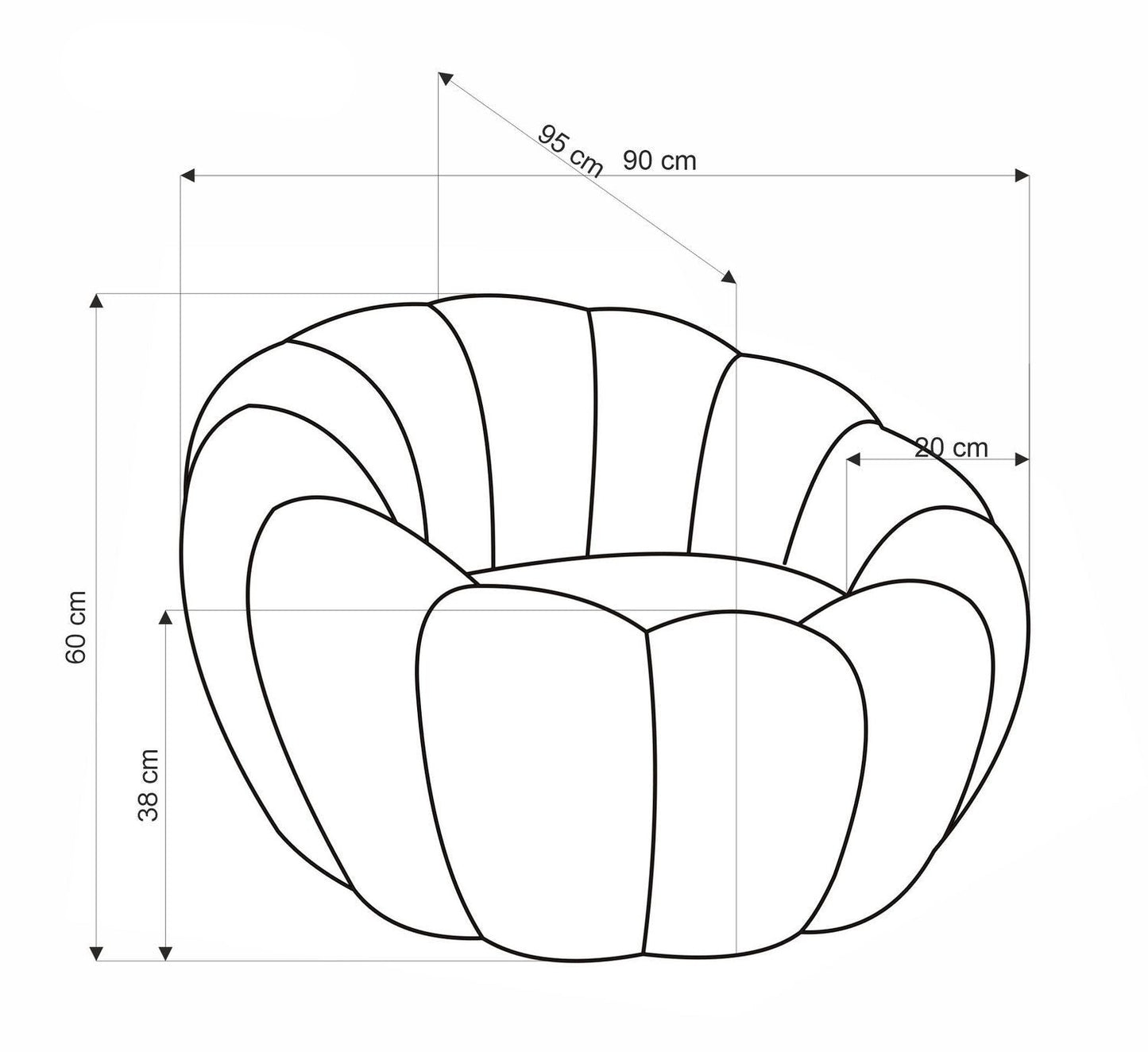Atzveltnes krēsls Gasp 90/60/95 cm bēšs - N1 Home