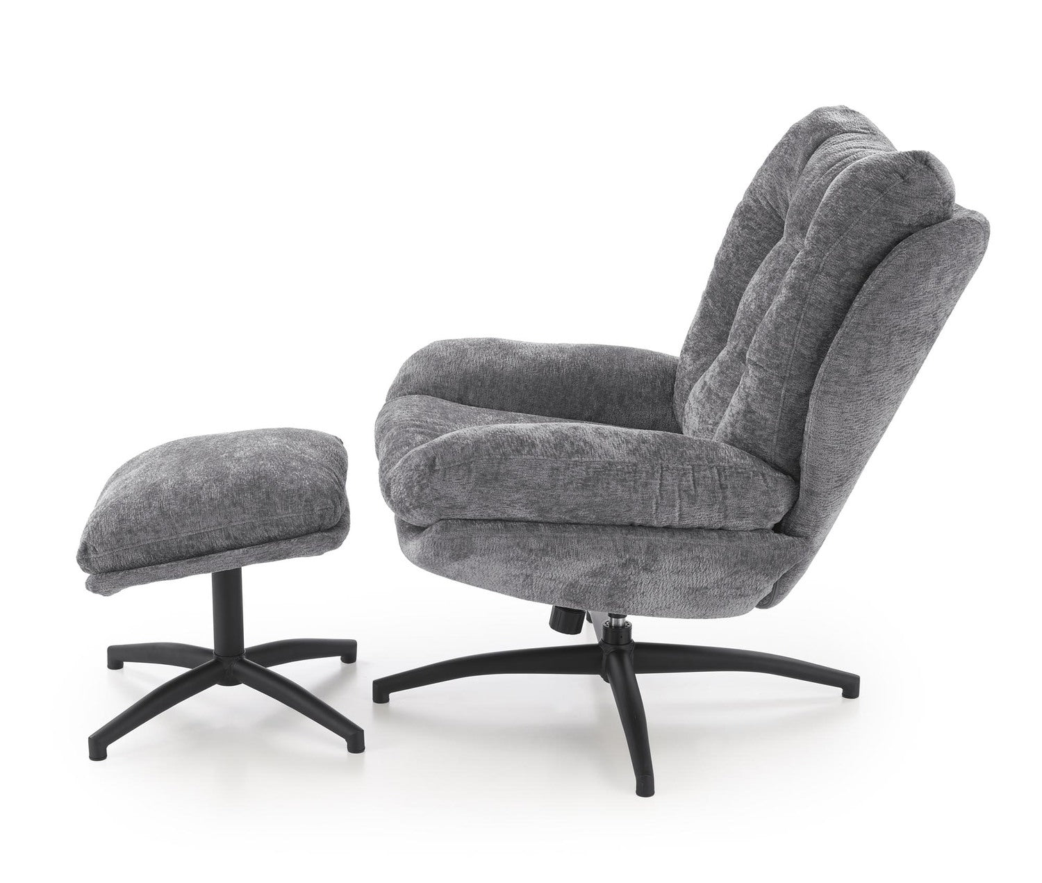 Krēsls ar kāju balstu Peso 76/92/96/48 cm pelēks - N1 Home