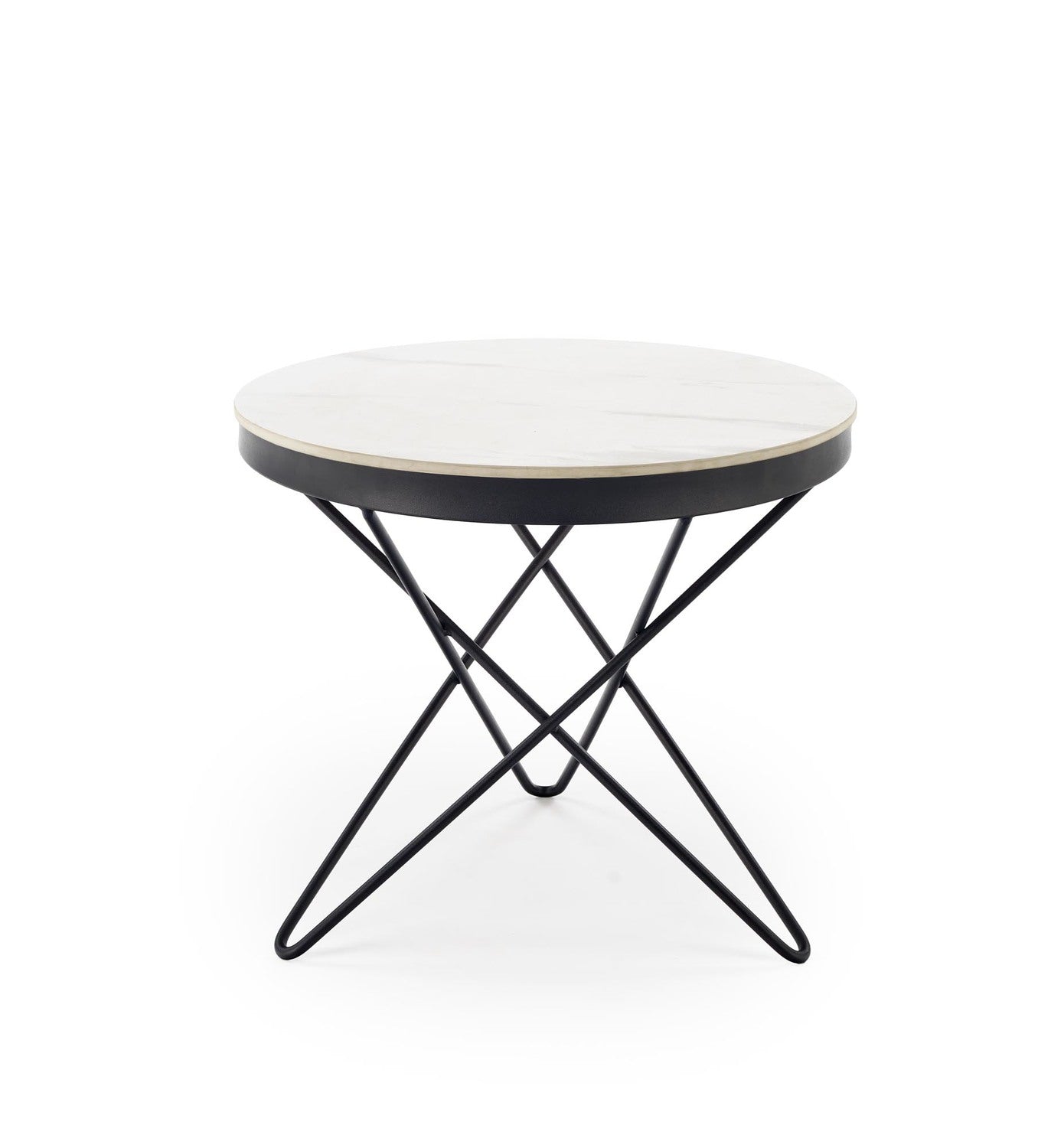 Kafijas galds Laili 60/55 cm balts marmors/melns - N1 Home