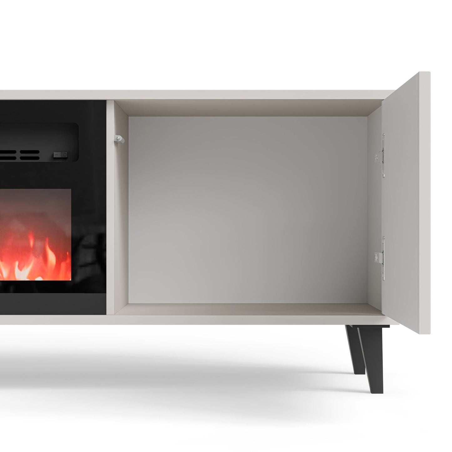 TV galdiņš ar kamīnu Berlin 180/40/52 cm kašmirs/valrieksts