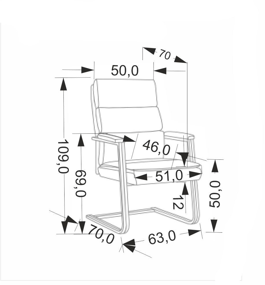 Krēsls Adri 63/70/109/50 cm melns - N1 Home