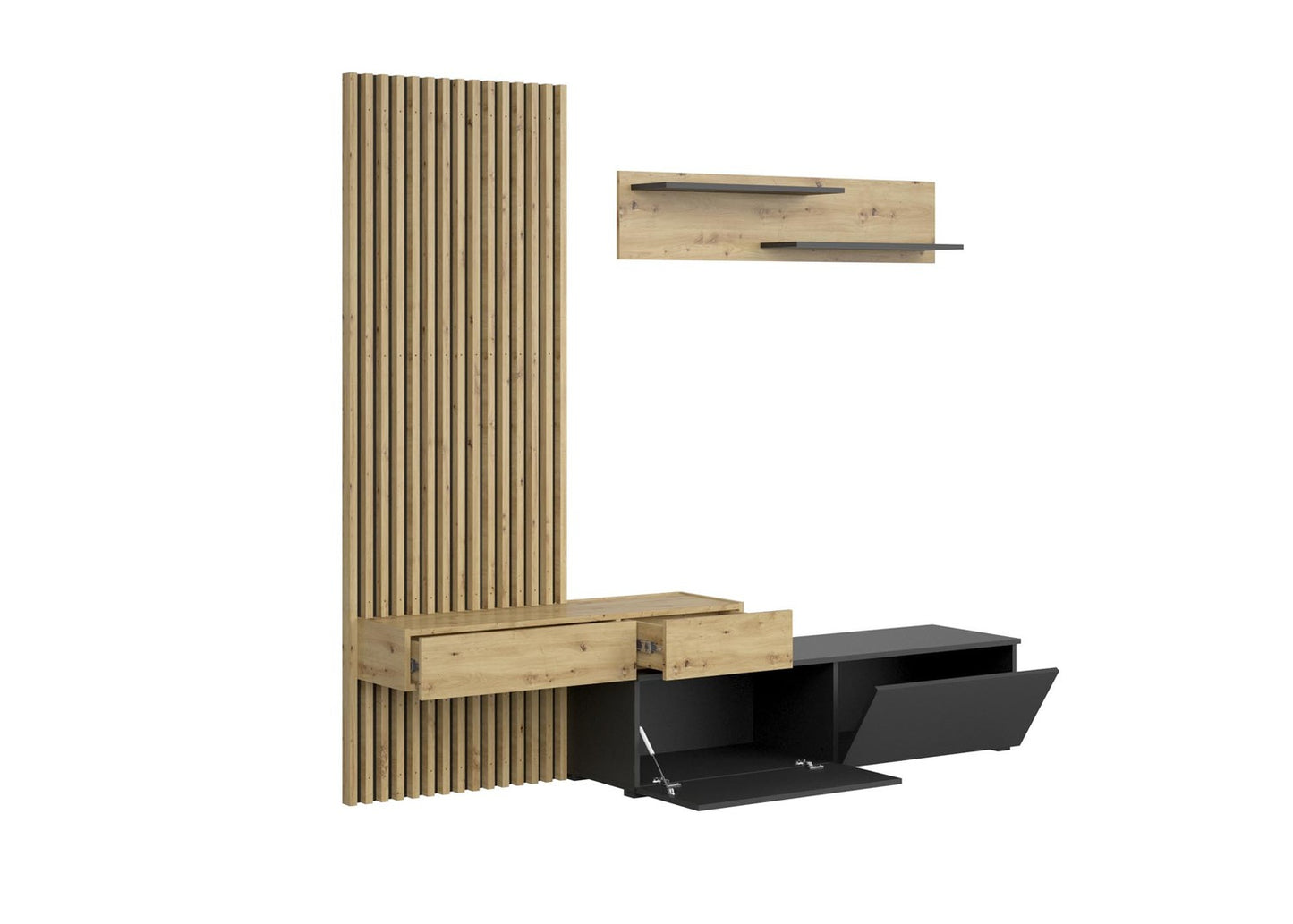 Mēbeļu komplekts Karmina 210 cm Artizan ozols/melns - N1 Home