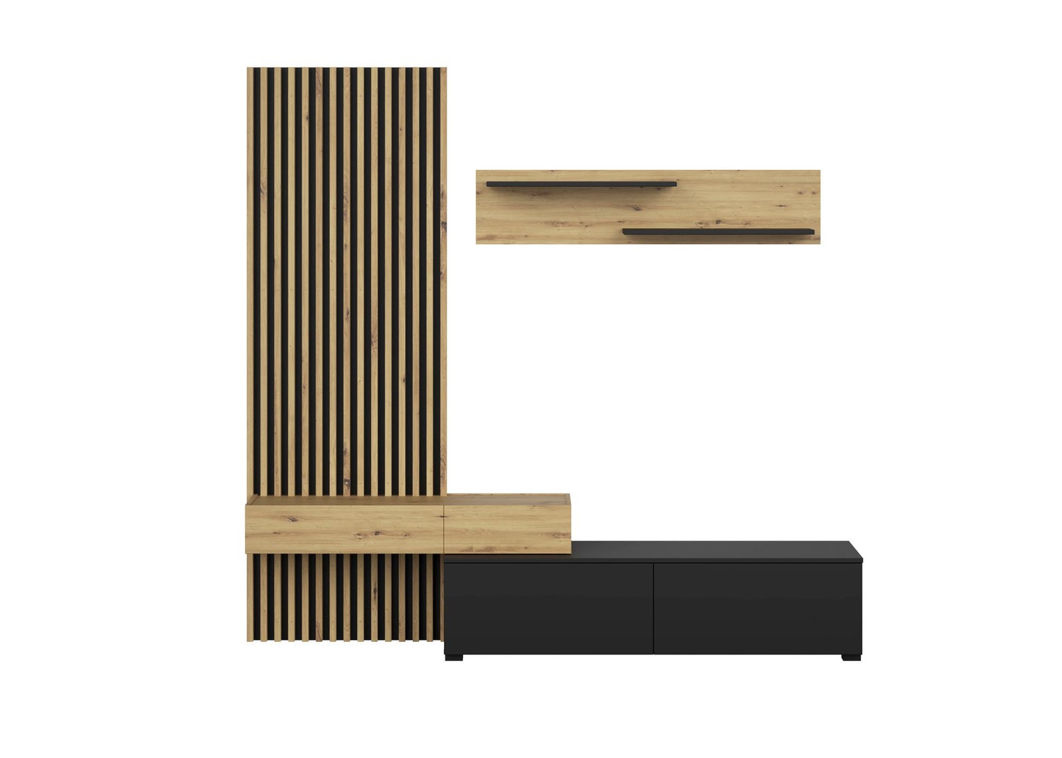 Mēbeļu komplekts Karmina 210 cm Artizan ozols/melns - N1 Home