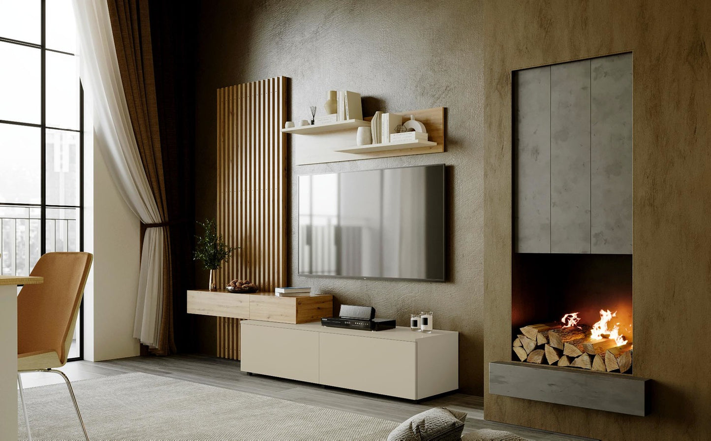 Mēbeļu komplekts Karmina 210 cm Artizan ozols/kašmirs