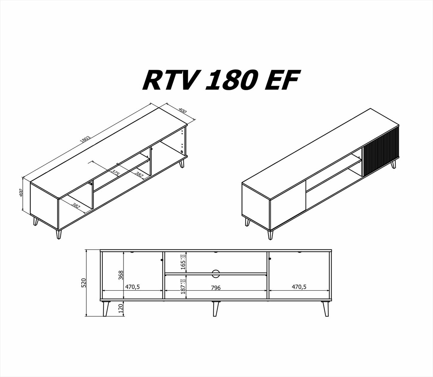 TV galdiņš ar kamīnu Berlin 180/40/52 cm kašmirs/valrieksts