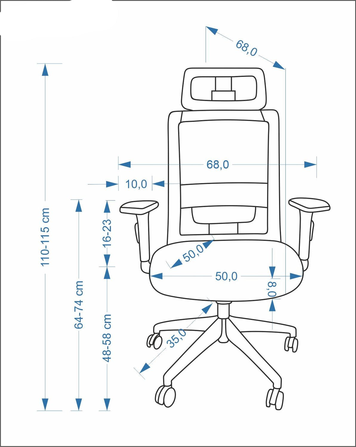 Krēsls Svils 68//115/58 cm melns