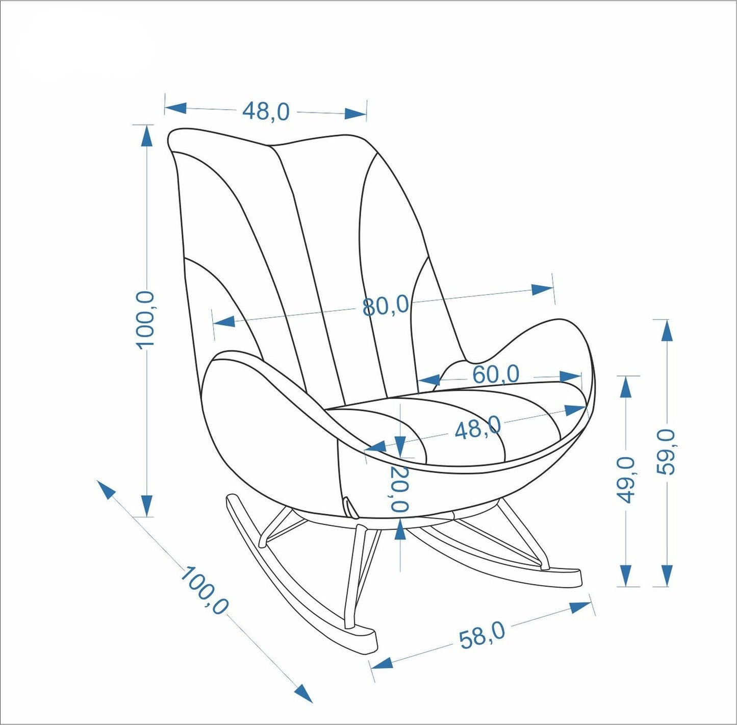 Krēsls Lois 80/100/100/49 cm Amicasa 10