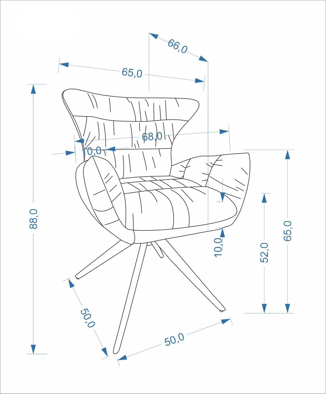 Krēsls Poly 68/66/88/52 cm Vinci 11