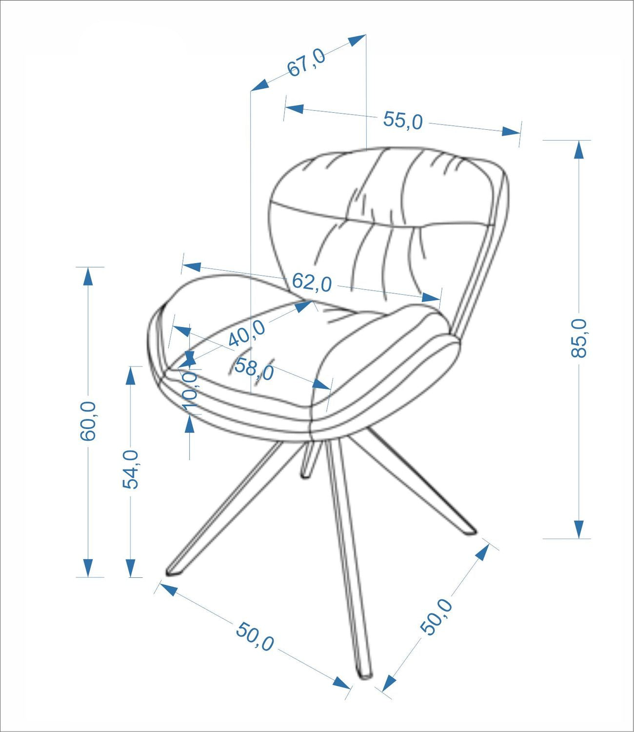 Krēsls Kafa 62/67/85/54 cm Haga 30