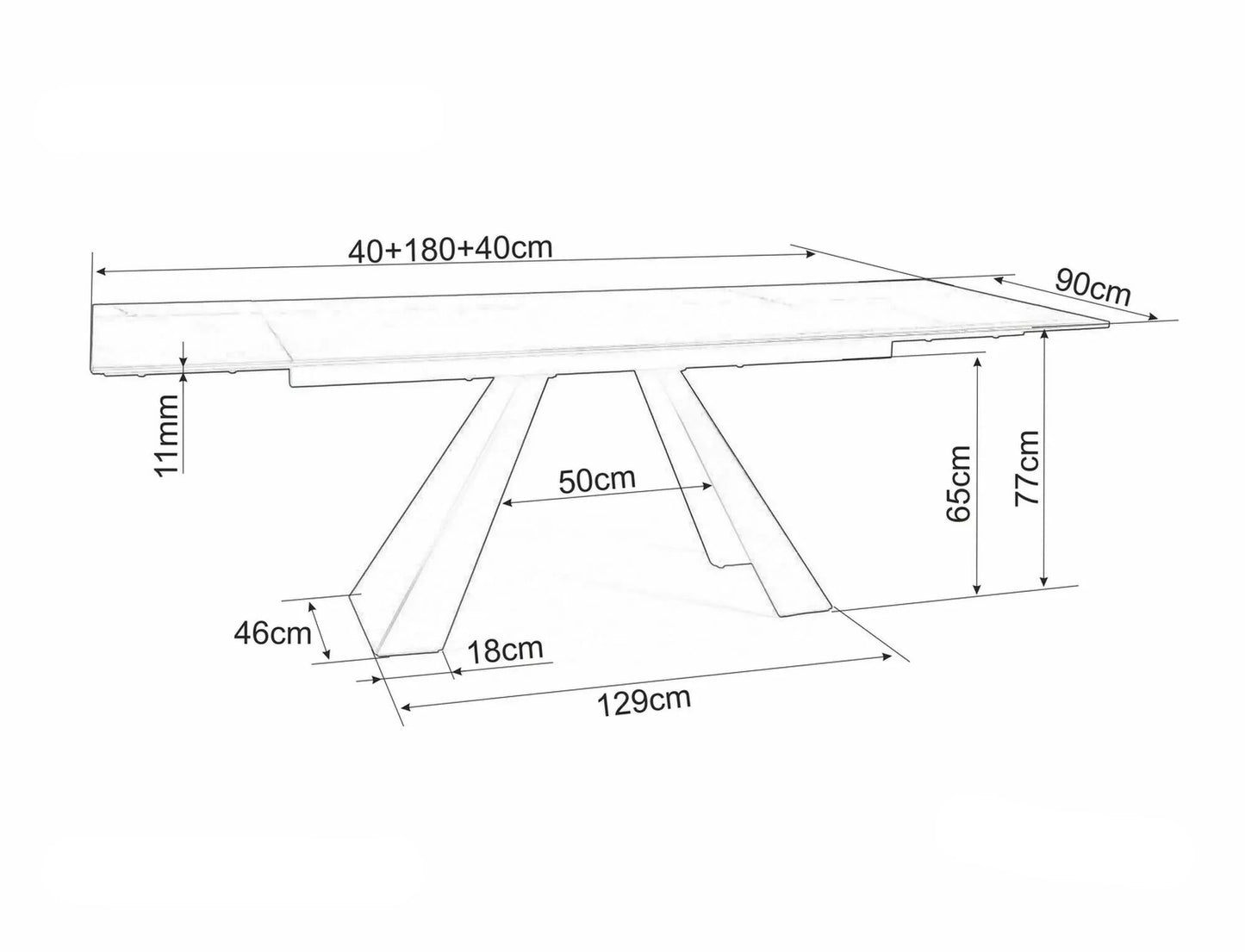 Galds Vikto  77/90/180 - 260 cm brūna / matēta melna - N1 Home