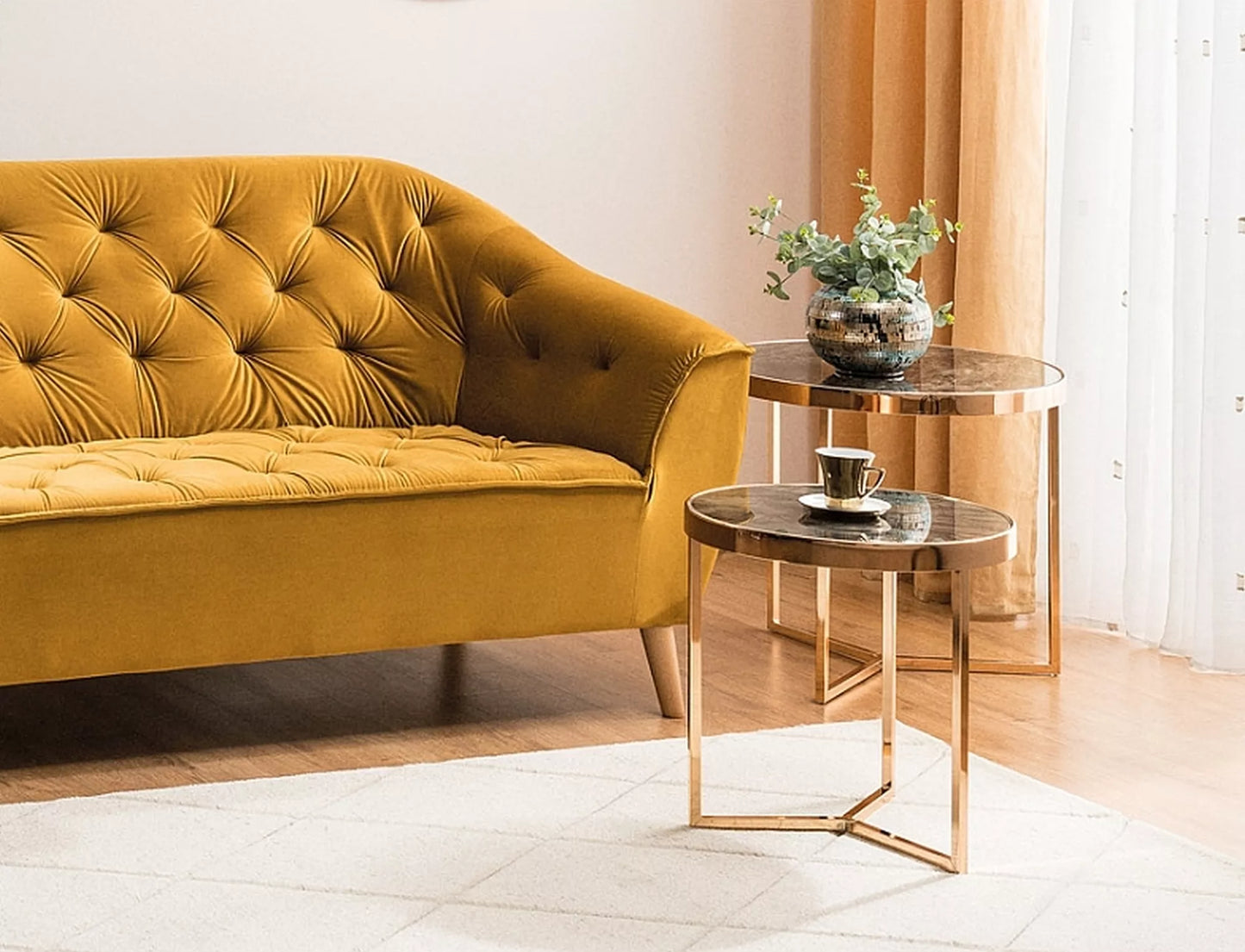 Kafijas galdiņi Deli 60/52/60 cm zelts - N1 Home