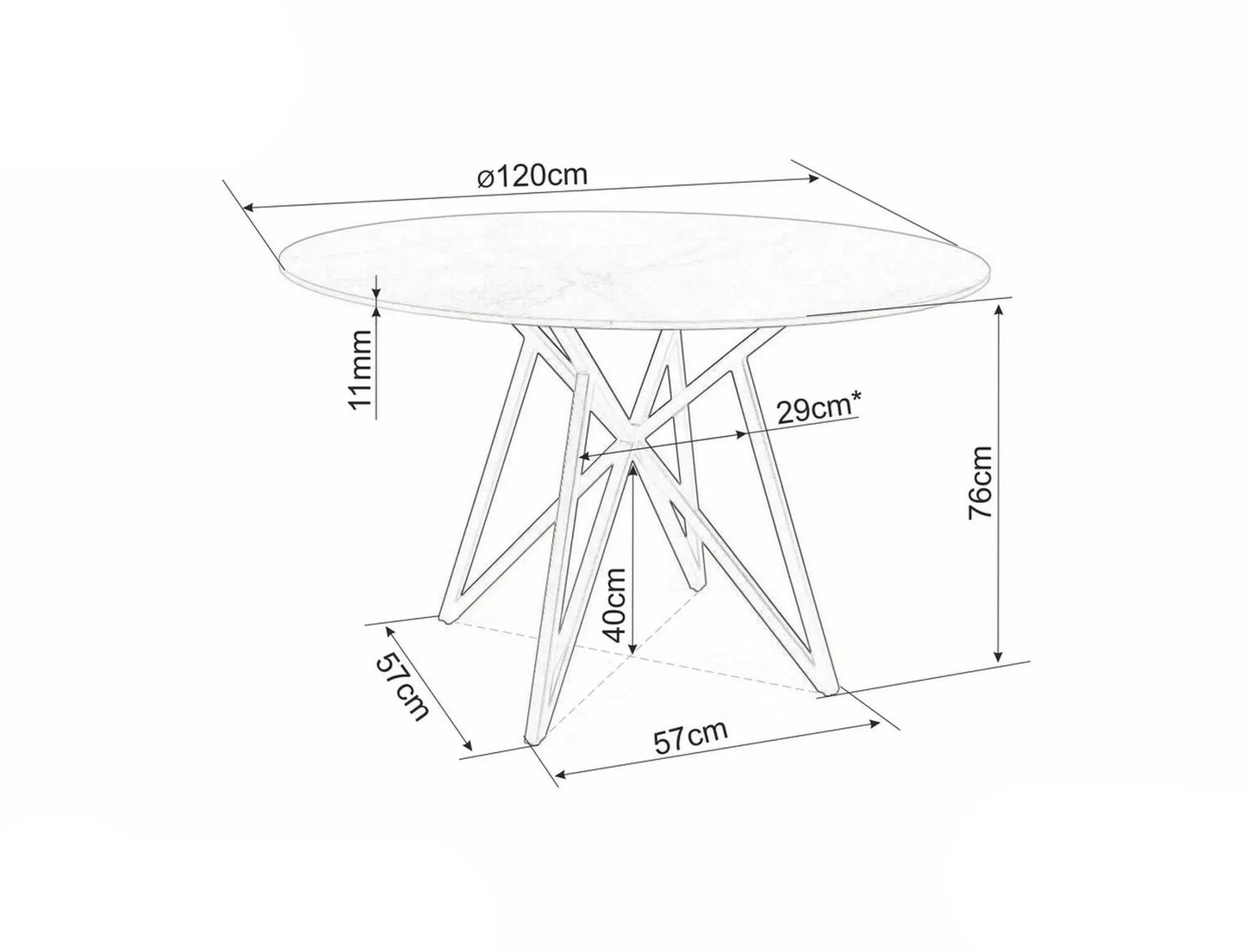 Galds Goda 76/90 cm pelēks - N1 Home