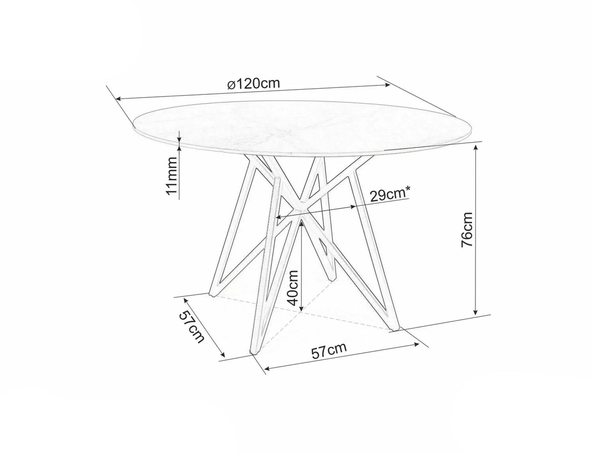 Galds Goda 76/90 cm pelēks - N1 Home