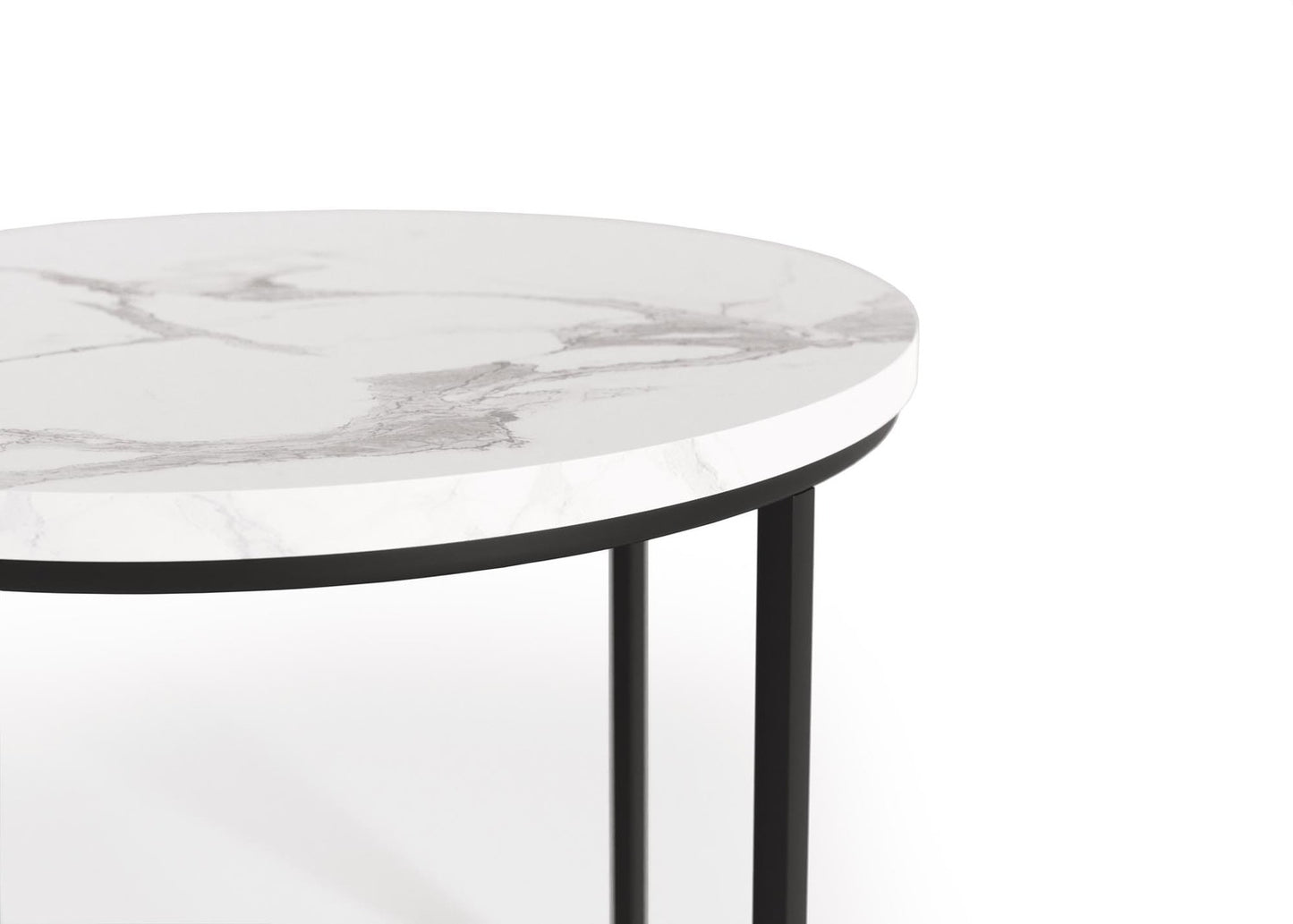 Kafijas galdiņš OR liels 53/45 cm, mazs 43/35 cm balts marmors/melns - N1 Home