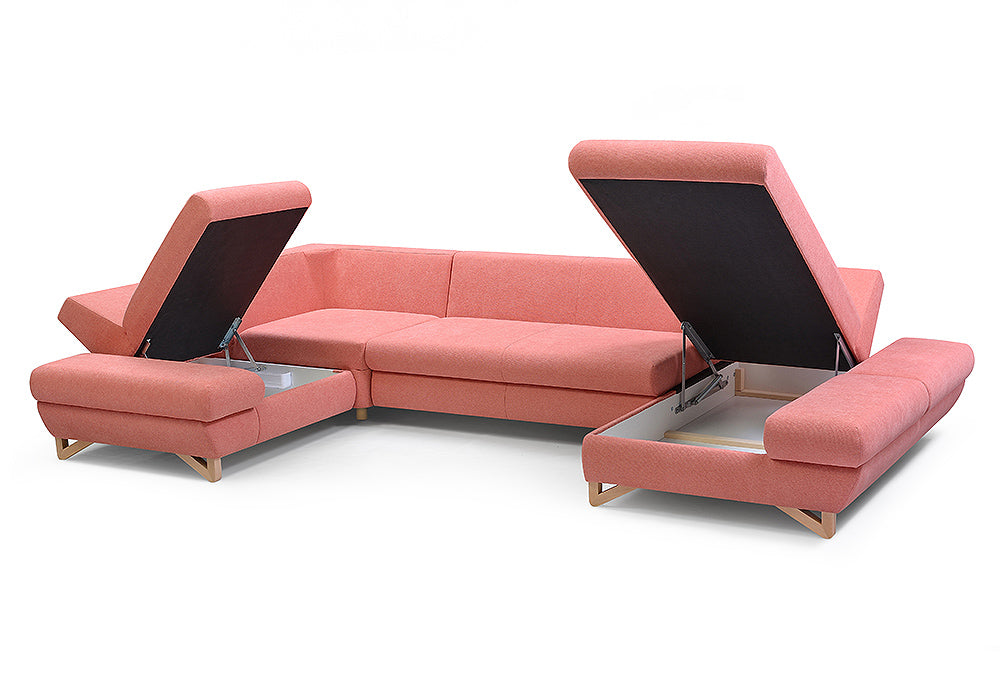 Dīvāns Avesa IV 344/82-100/166-199 cm rozā - N1 Home