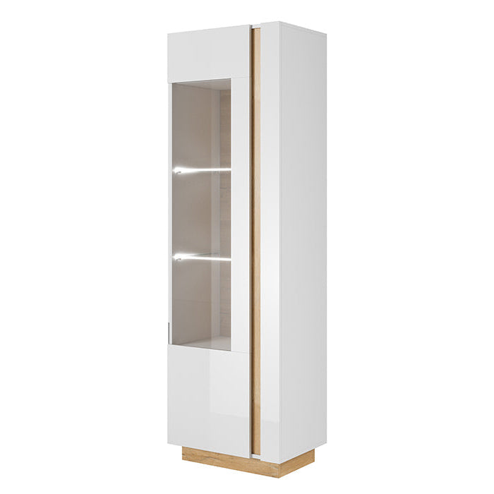 Vitrīnas skapis Arci 60/193,5/40 cm balts/ozols - N1 Home