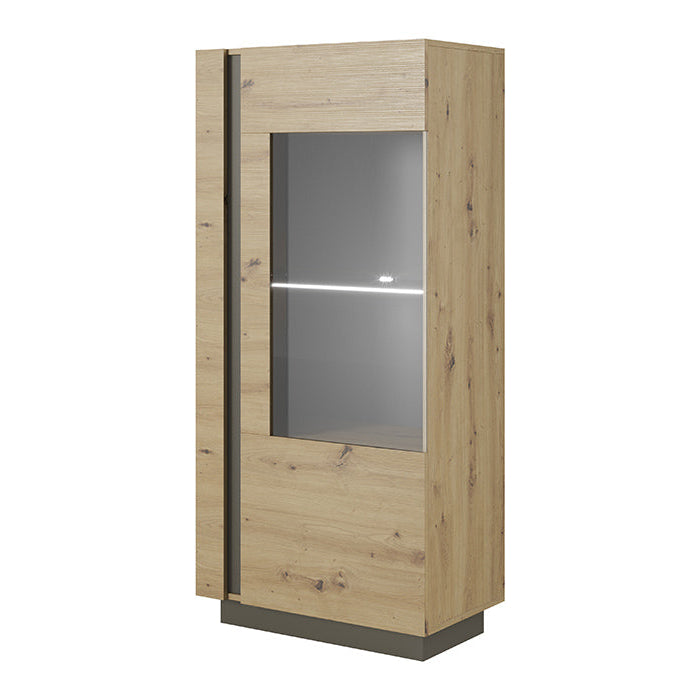 Vitrīnas skapis Arci 72/154/40 cm grafits/ozols - N1 Home