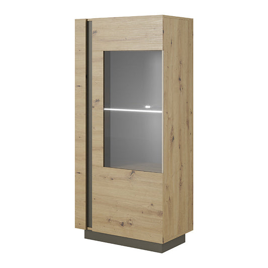 Vitrīnas skapis Arci 72/154/40 cm grafits/ozols - N1 Home
