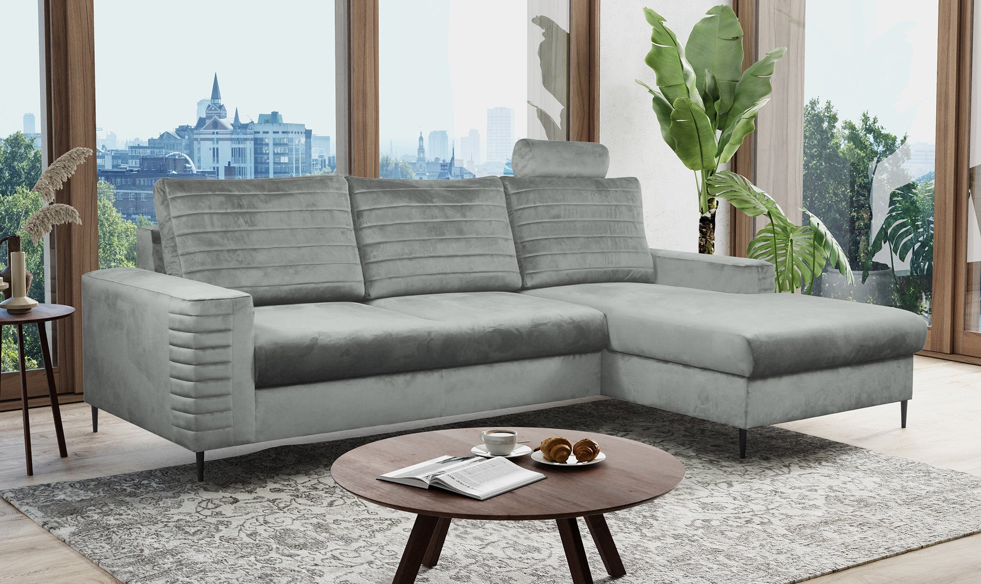 Dīvāns Colis 252/117,5/165 cm pelēks - N1 Home