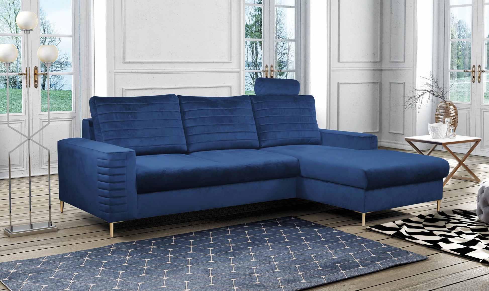 Dīvāns Colis 252/117,5/165 cm navy - N1 Home