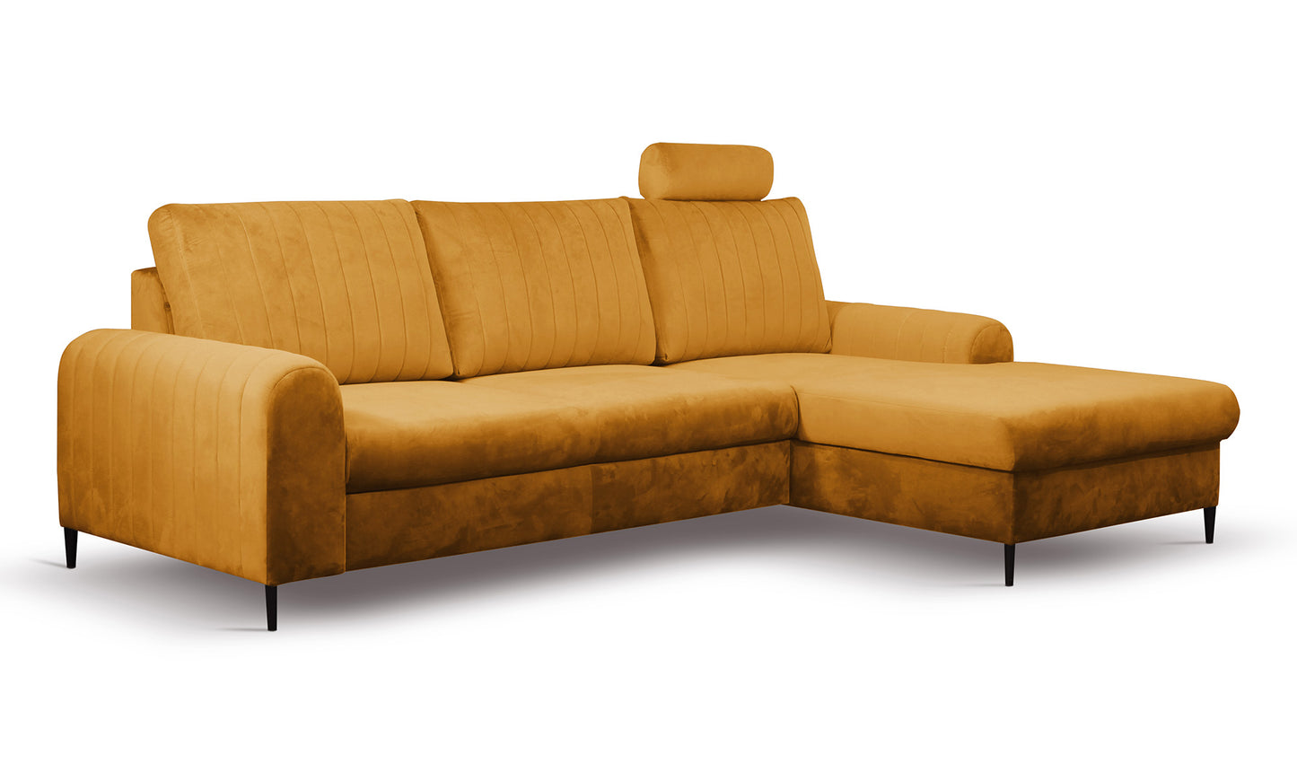 Dīvāns Monaske 252/106,5/90-168 cm mustard - N1 Home