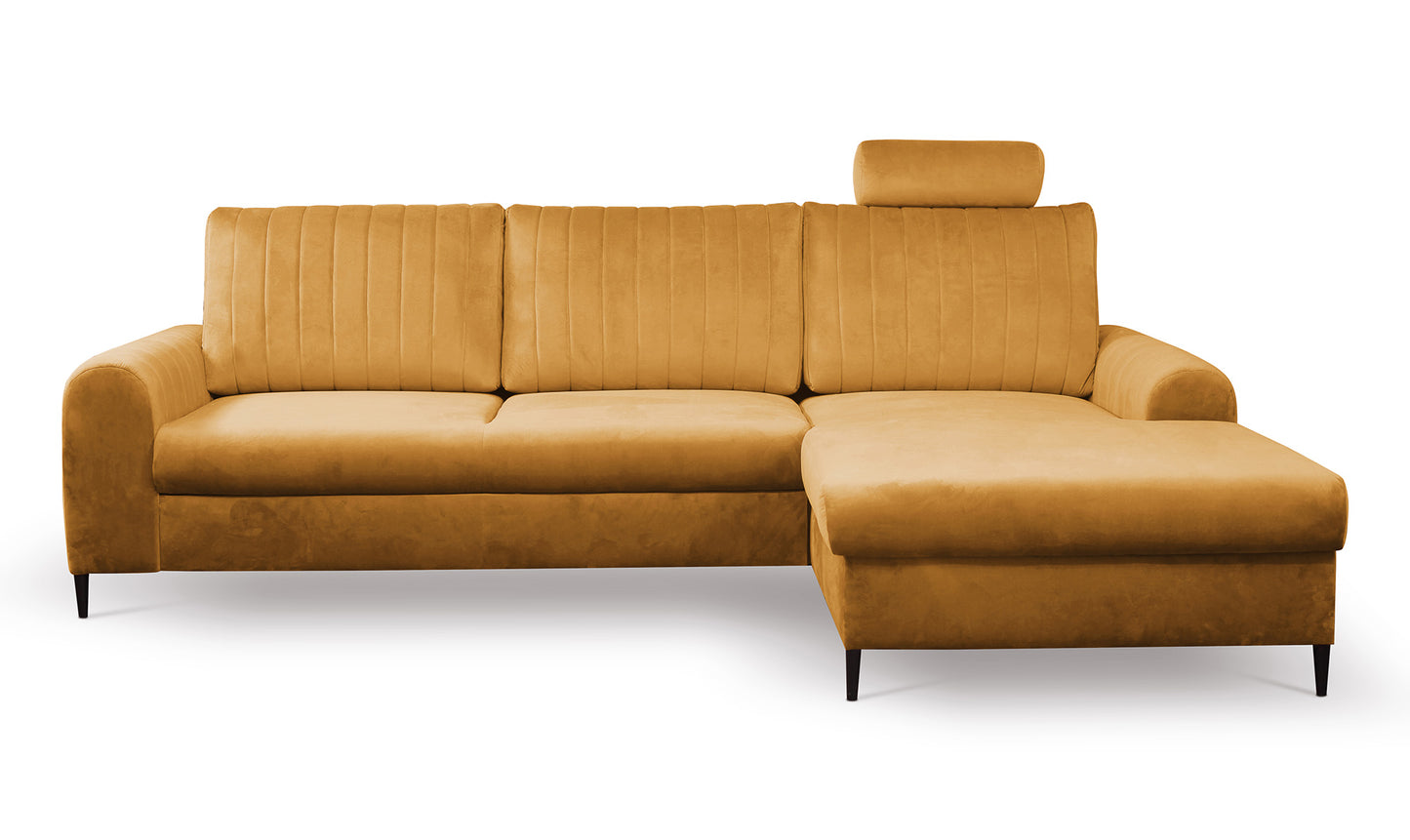 Dīvāns Monaske 252/106,5/90-168 cm mustard - N1 Home