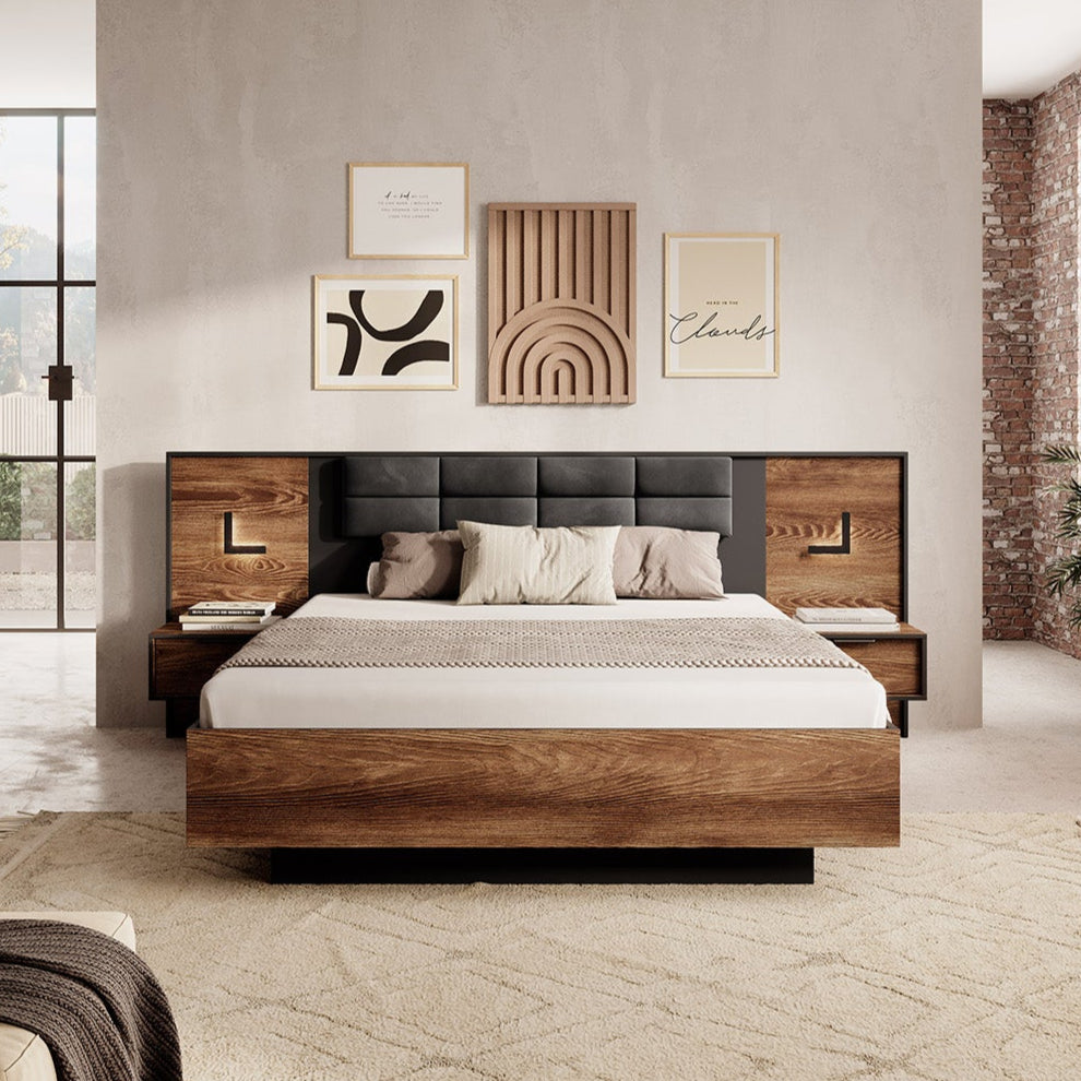 Gulta Milts 160/200 cm kastaņkrāsas/antracīts - N1 Home