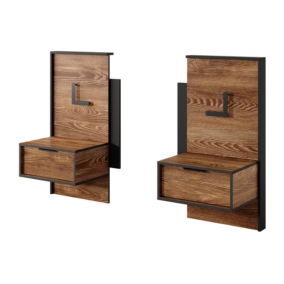 Naktsskapitis Milts (2) 48/102/39 cm kastaņkrāsas/antracīts - N1 Home