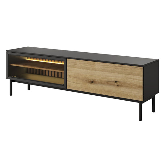 TV skapis Langy 179/54/39 cm evok ozols/melns - N1 Home