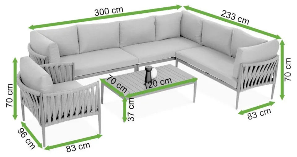 Dārza komplekts Mona tumši pelēks - N1 Home