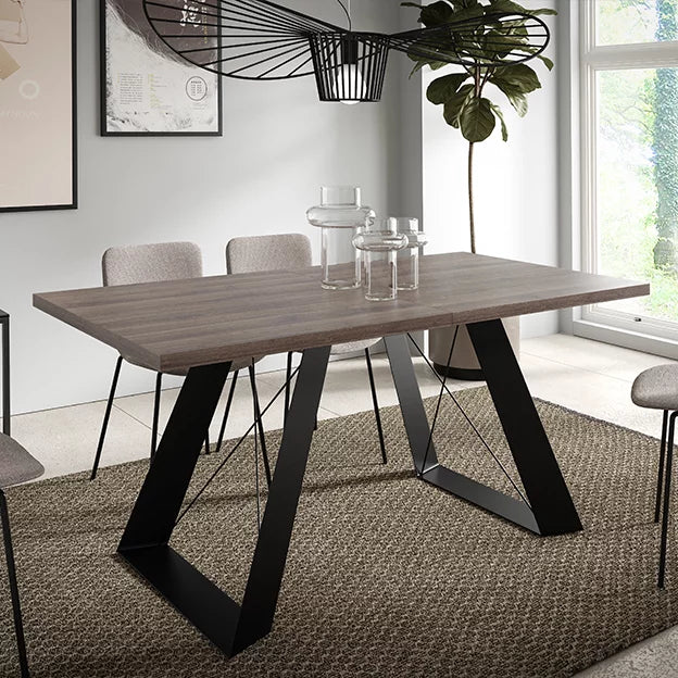 Galds Korsika 140/80/76 cm; 160/90/76 cm Anthracite Sherman Oak