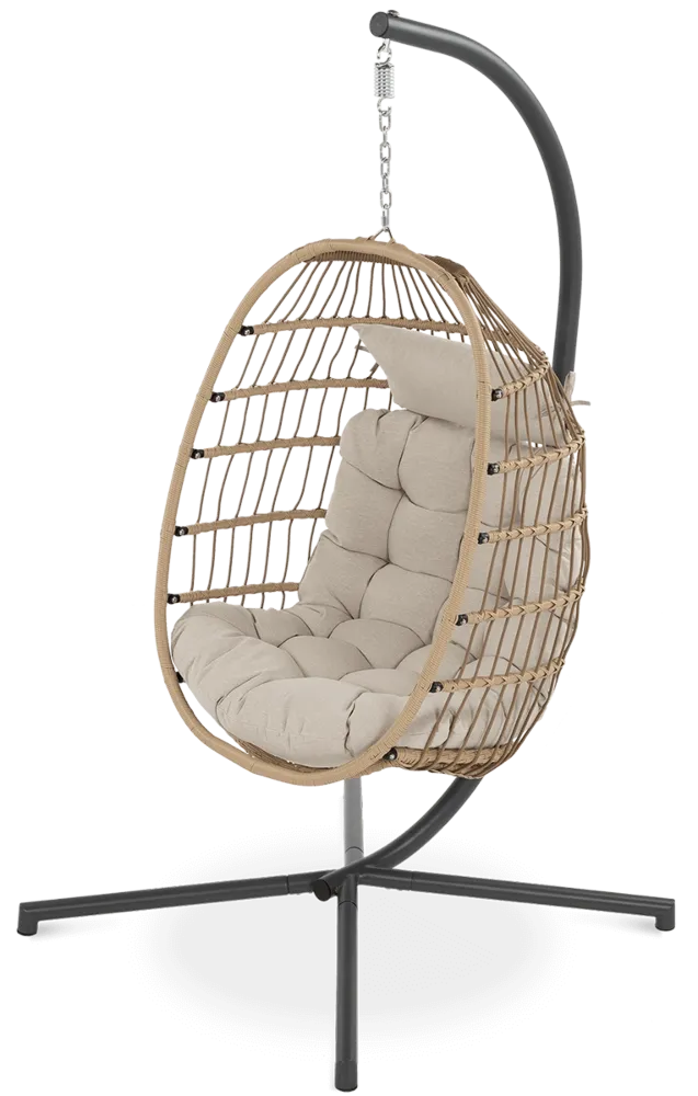 Kokona piekaramais krēsls Harmo  84/187/66 cm bēšs - N1 Home