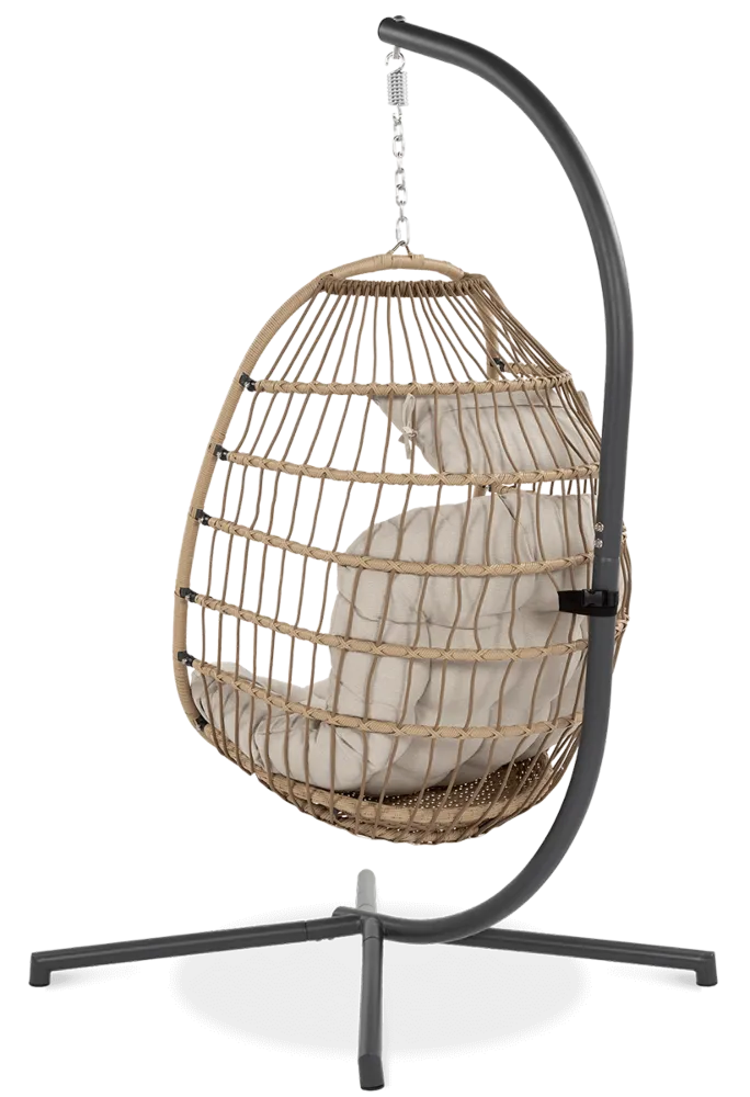 Kokona piekaramais krēsls Harmo  84/187/66 cm bēšs - N1 Home